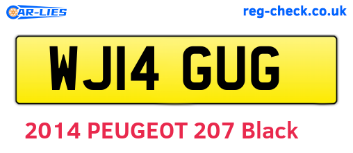 WJ14GUG are the vehicle registration plates.