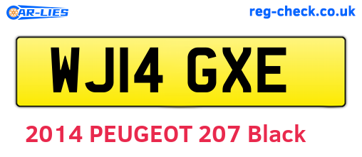 WJ14GXE are the vehicle registration plates.