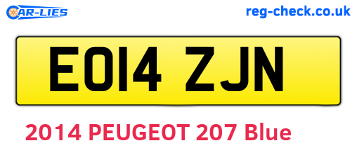 EO14ZJN are the vehicle registration plates.