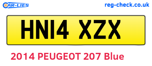 HN14XZX are the vehicle registration plates.
