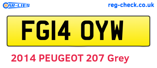 FG14OYW are the vehicle registration plates.