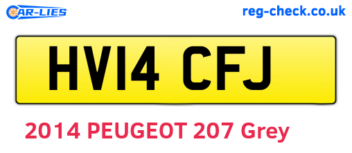HV14CFJ are the vehicle registration plates.