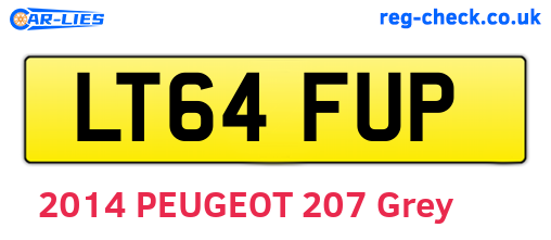 LT64FUP are the vehicle registration plates.