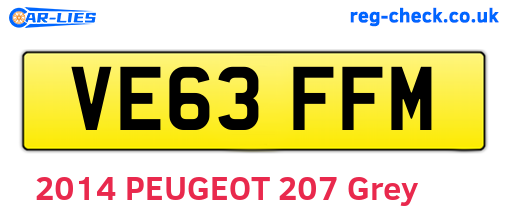 VE63FFM are the vehicle registration plates.