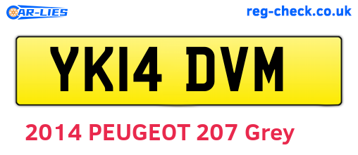 YK14DVM are the vehicle registration plates.