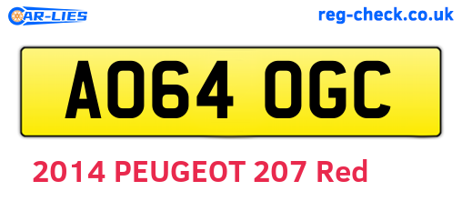 AO64OGC are the vehicle registration plates.
