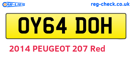 OY64DOH are the vehicle registration plates.