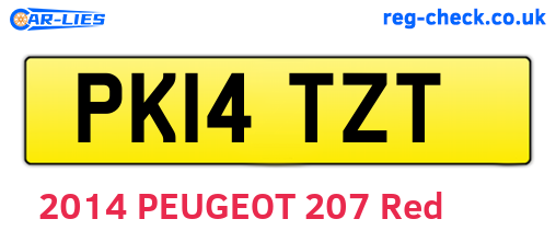 PK14TZT are the vehicle registration plates.