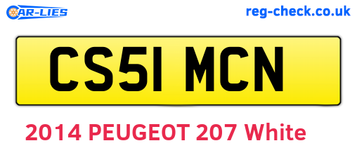 CS51MCN are the vehicle registration plates.