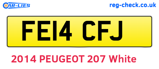 FE14CFJ are the vehicle registration plates.