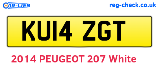 KU14ZGT are the vehicle registration plates.