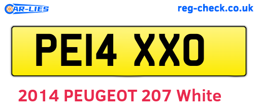 PE14XXO are the vehicle registration plates.