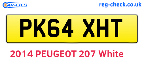 PK64XHT are the vehicle registration plates.