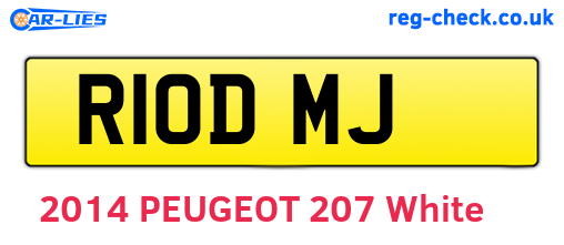 R10DMJ are the vehicle registration plates.