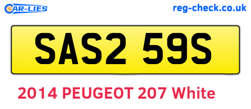 SAS259S are the vehicle registration plates.