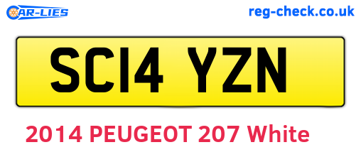 SC14YZN are the vehicle registration plates.