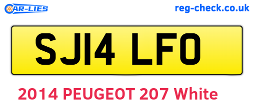 SJ14LFO are the vehicle registration plates.