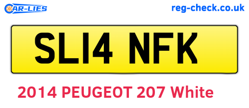 SL14NFK are the vehicle registration plates.