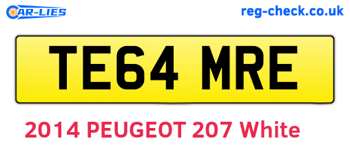TE64MRE are the vehicle registration plates.