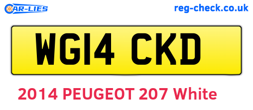 WG14CKD are the vehicle registration plates.