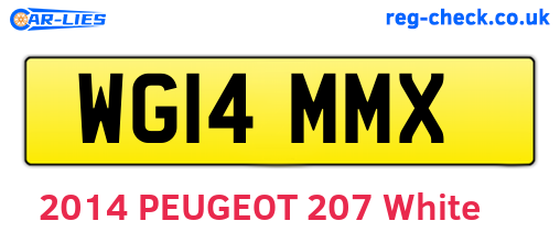 WG14MMX are the vehicle registration plates.