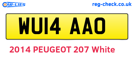 WU14AAO are the vehicle registration plates.