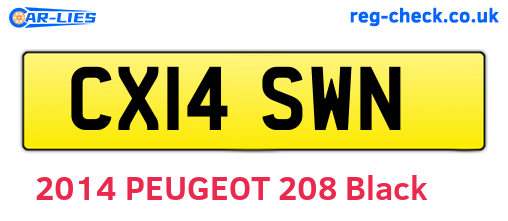 CX14SWN are the vehicle registration plates.