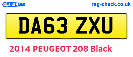 DA63ZXU are the vehicle registration plates.