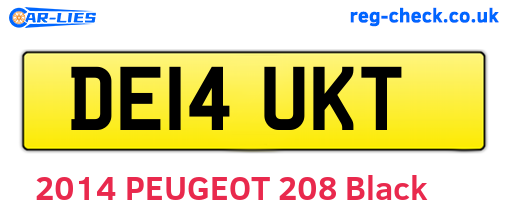 DE14UKT are the vehicle registration plates.