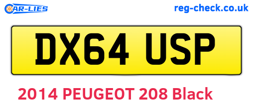 DX64USP are the vehicle registration plates.