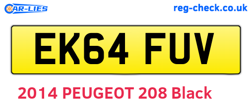EK64FUV are the vehicle registration plates.