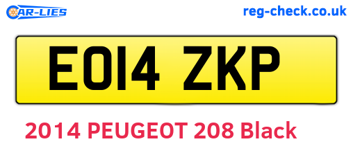 EO14ZKP are the vehicle registration plates.