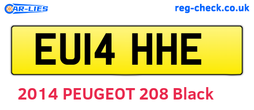 EU14HHE are the vehicle registration plates.