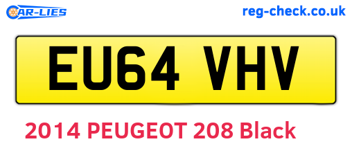EU64VHV are the vehicle registration plates.