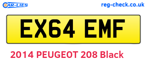 EX64EMF are the vehicle registration plates.
