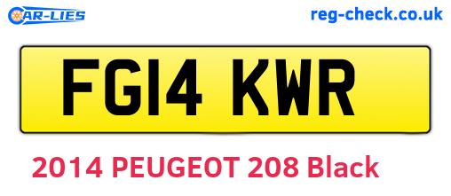 FG14KWR are the vehicle registration plates.
