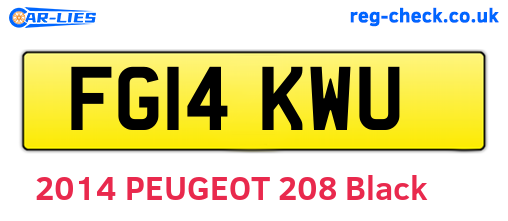 FG14KWU are the vehicle registration plates.