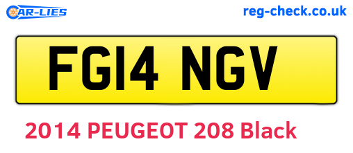 FG14NGV are the vehicle registration plates.