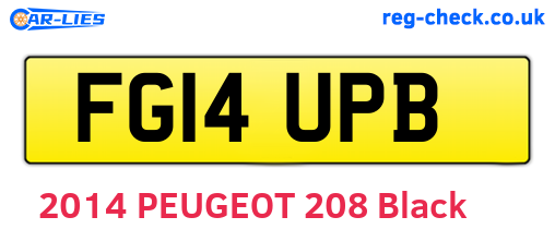 FG14UPB are the vehicle registration plates.