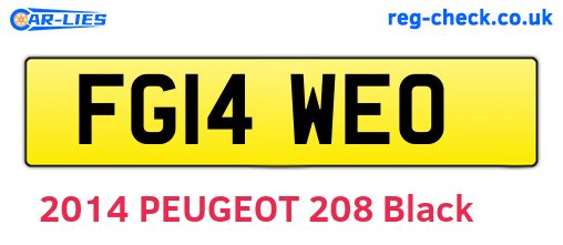 FG14WEO are the vehicle registration plates.