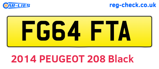 FG64FTA are the vehicle registration plates.