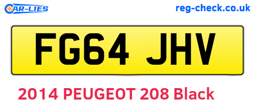 FG64JHV are the vehicle registration plates.