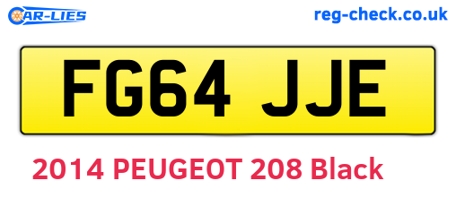 FG64JJE are the vehicle registration plates.