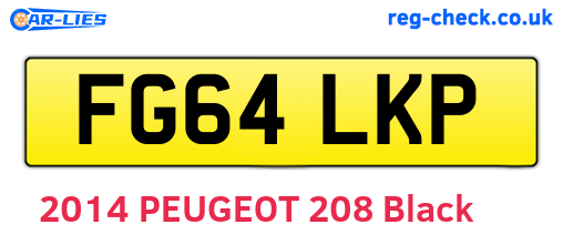 FG64LKP are the vehicle registration plates.