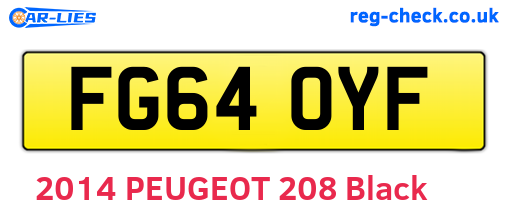 FG64OYF are the vehicle registration plates.