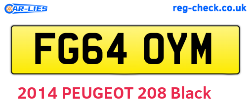 FG64OYM are the vehicle registration plates.