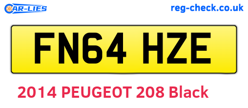 FN64HZE are the vehicle registration plates.