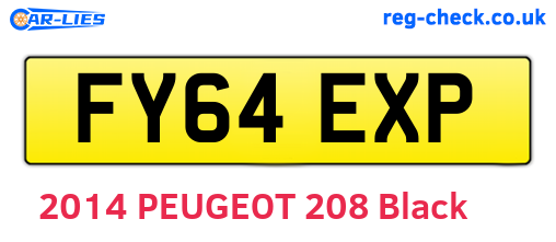 FY64EXP are the vehicle registration plates.