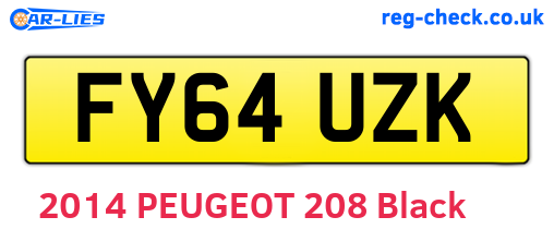 FY64UZK are the vehicle registration plates.