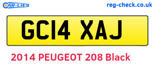 GC14XAJ are the vehicle registration plates.